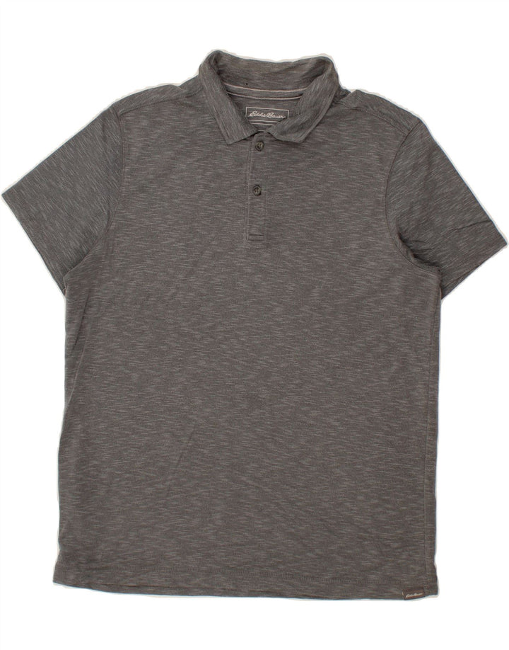 EDDIE BAUER Mens Polo Shirt Large Grey Flecked Cotton Vintage Eddie Bauer and Second-Hand Eddie Bauer from Messina Hembry 