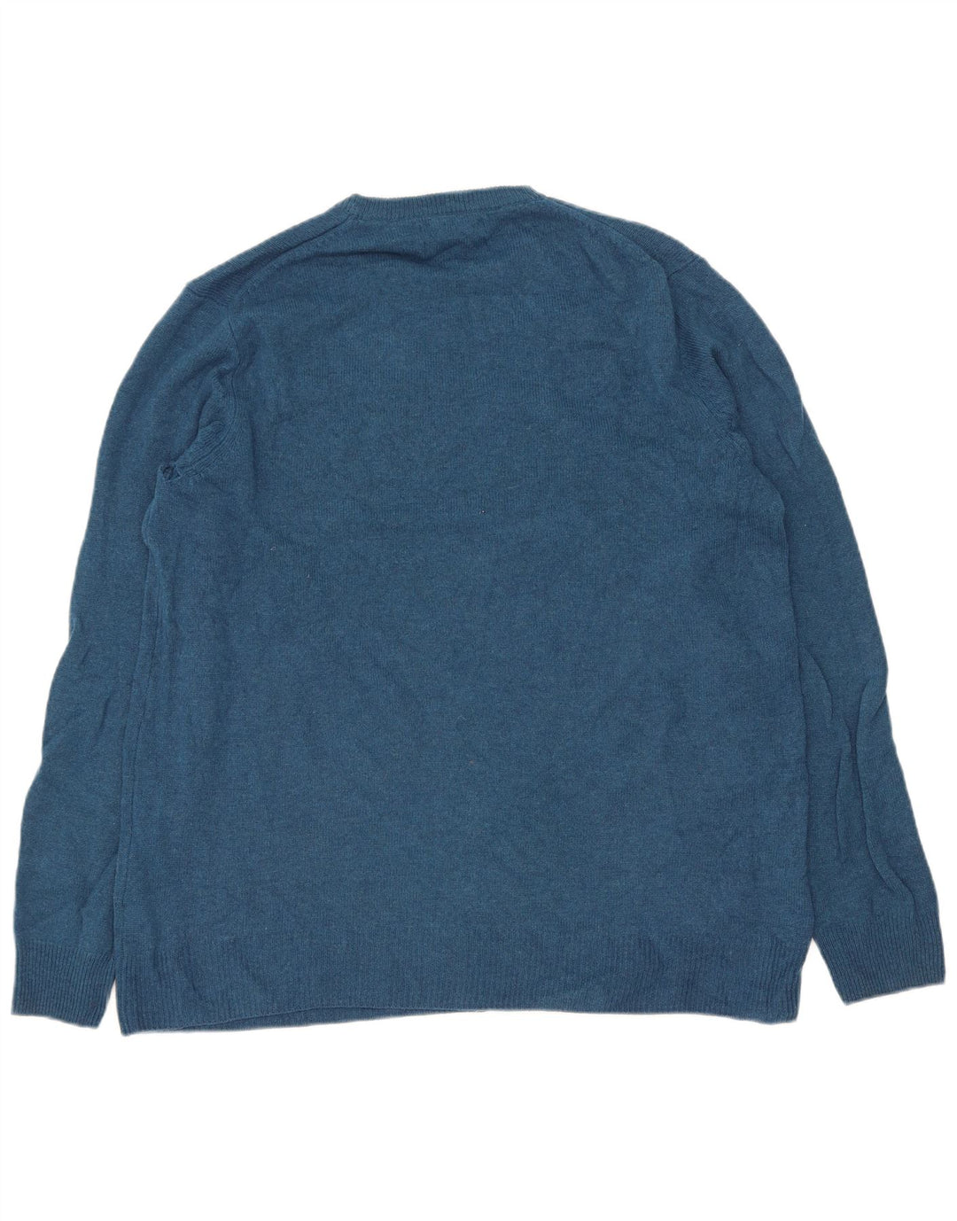 Maglione maglione girocollo da uomo Marks & Spencer grande lana d'agnello blu