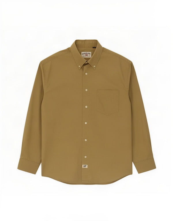 Camicia da uomo Carrera taglia 41/42 grande cotone kaki