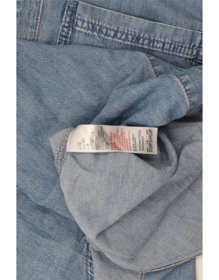 Camicia in denim da donna Topshop UK 12 cotone blu medio