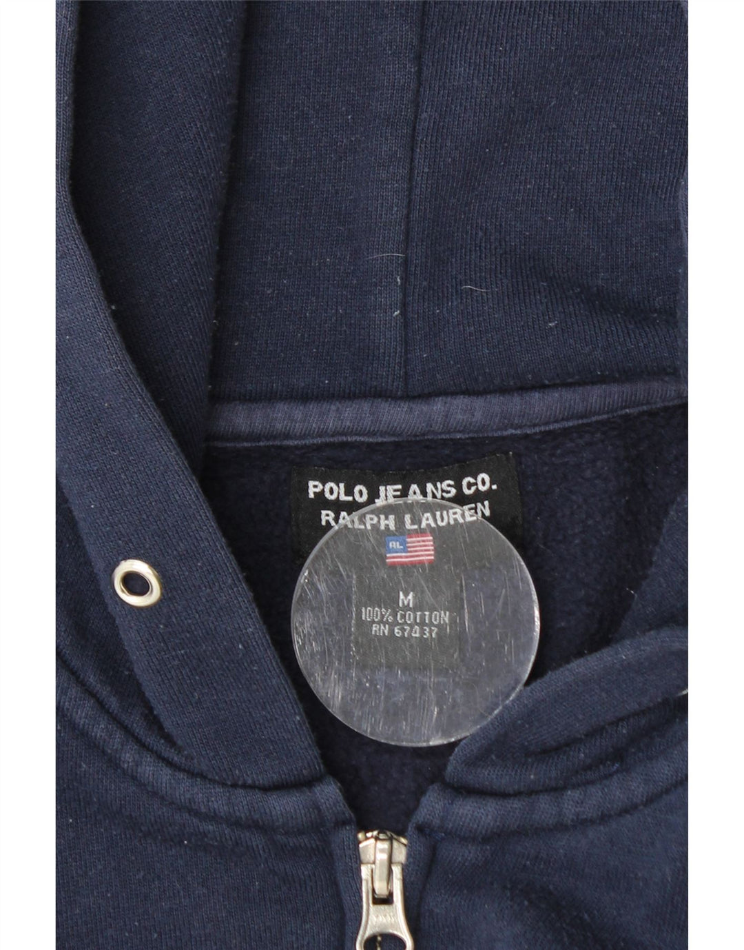 RALPH LAUREN Maglione con cappuccio e zip con grafica ampia da uomo blu navy medio