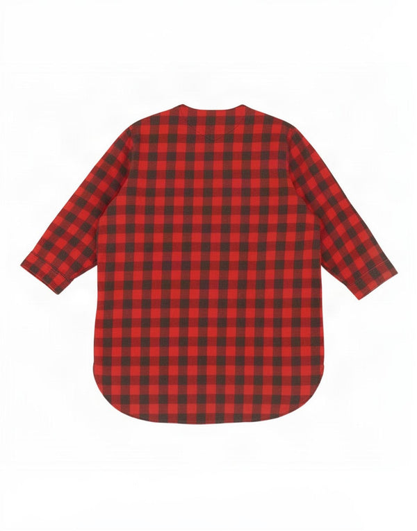 Abito camicia pullover da donna con maniche a 3/4 Woolrich UK 18 XL Rosso a quadretti