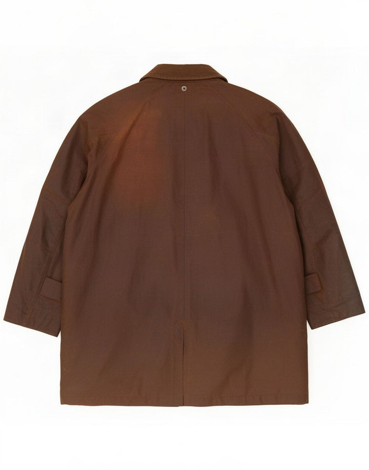 Gas Giacca oversize in cotone cerato da donna UK 14 Marrone medio