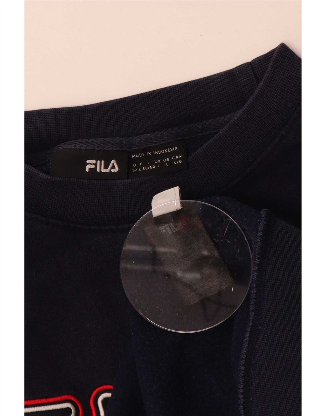 Felpa grafica da uomo Fila Maglione grande in cotone blu navy