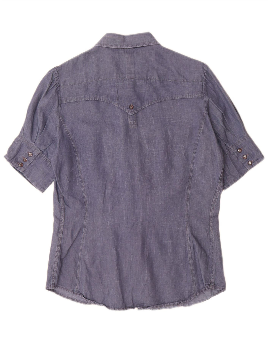 Camicia a maniche corte da donna Levi's UK 14 grande cotone blu