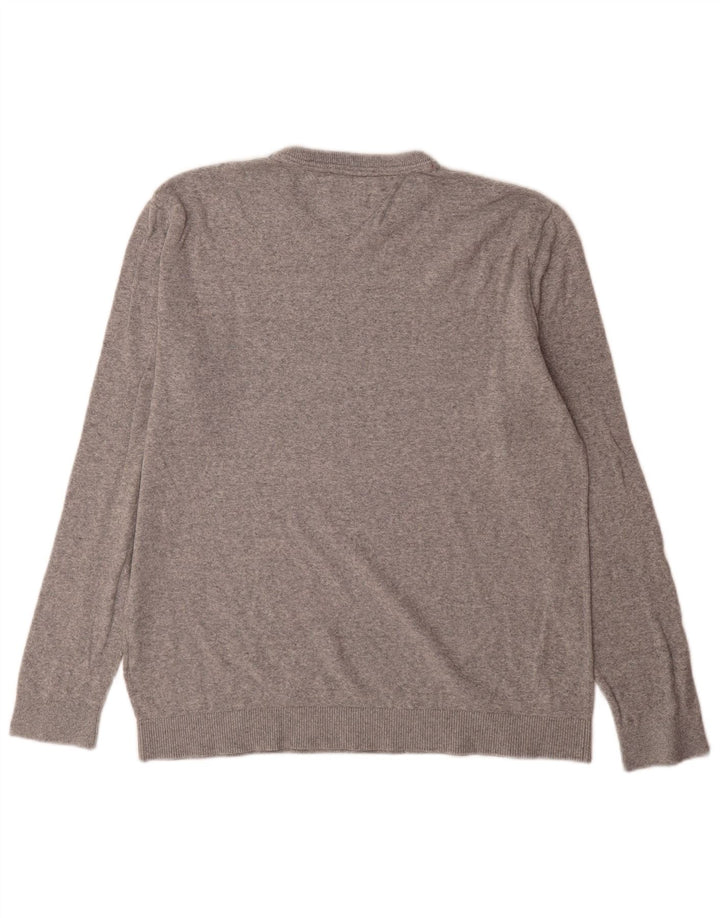 Maglione maglione girocollo da uomo Tommy Hilfiger in cotone grigio medio