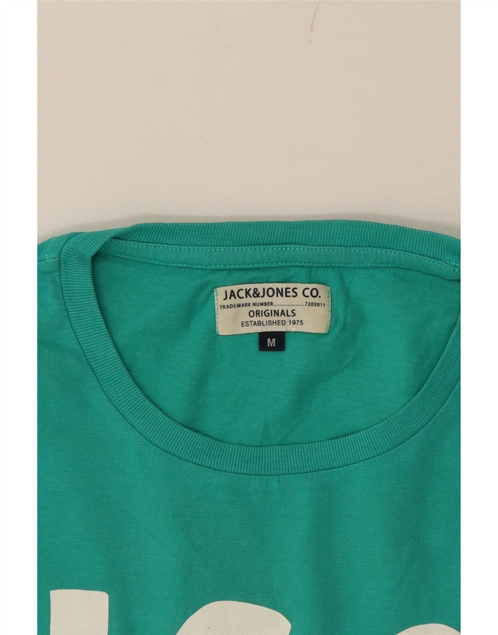 JACK & JONES Mens Graphic T-Shirt Top Medium Turquoise Cotton Vintage Jack & Jones and Second-Hand Jack & Jones from Messina Hembry 