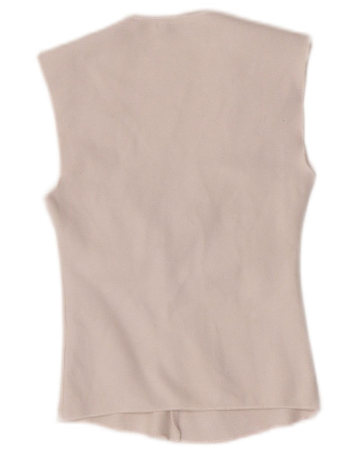 Top corto senza maniche da donna Zara in camicetta UK 8 piccola in viscosa bianca