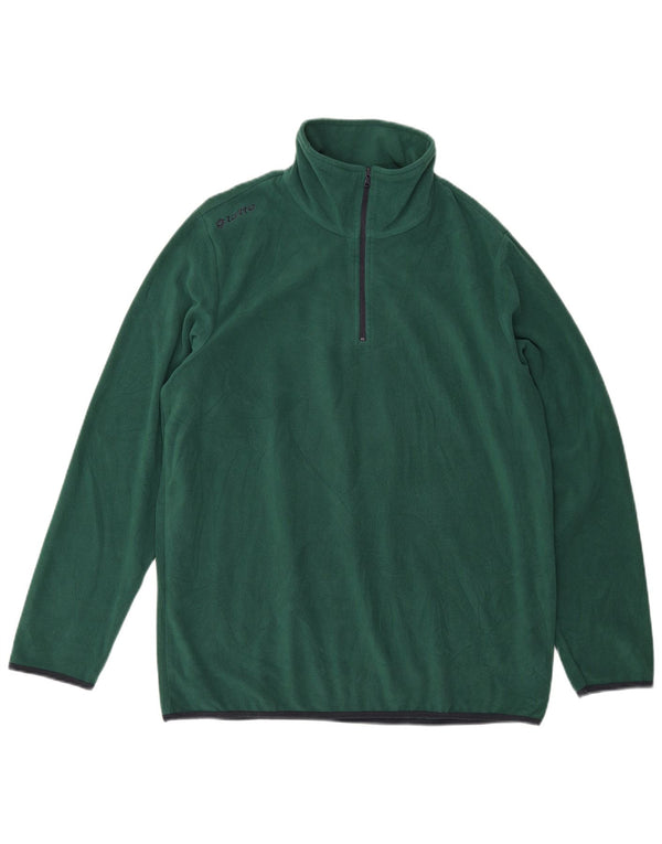 Maglione in pile da uomo Lotto con zip e collo XL verde poliestere