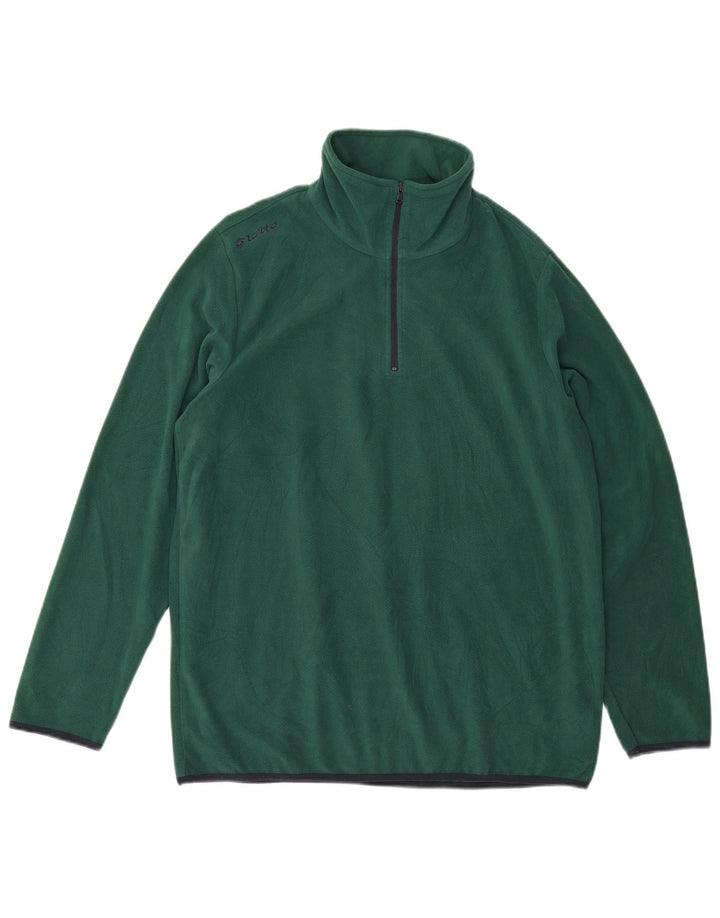 Maglione in pile da uomo Lotto con zip e collo XL verde poliestere