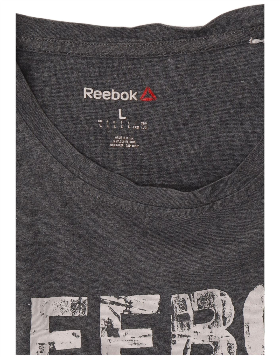 T-shirt grafica Reebok da uomo grande grigia