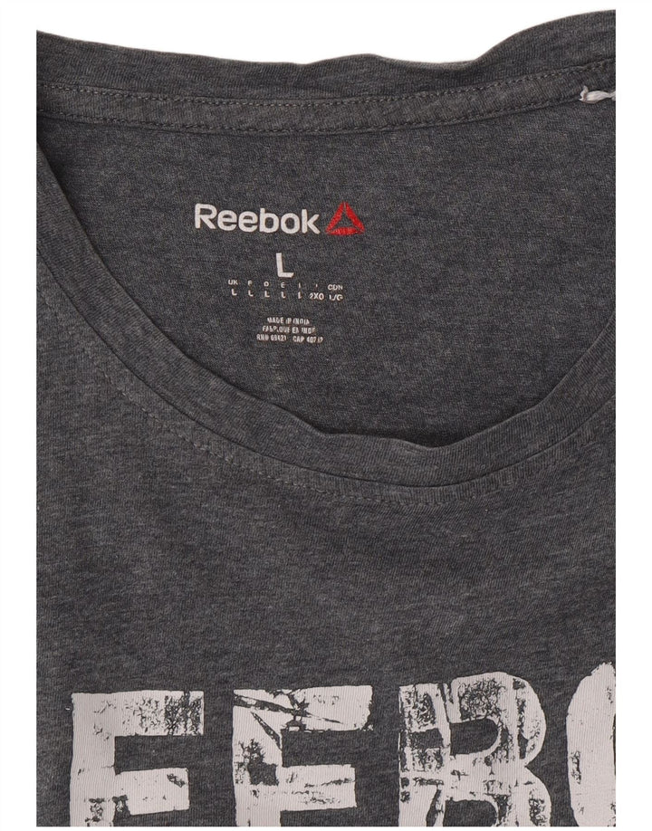 T-shirt grafica Reebok da uomo grande grigia