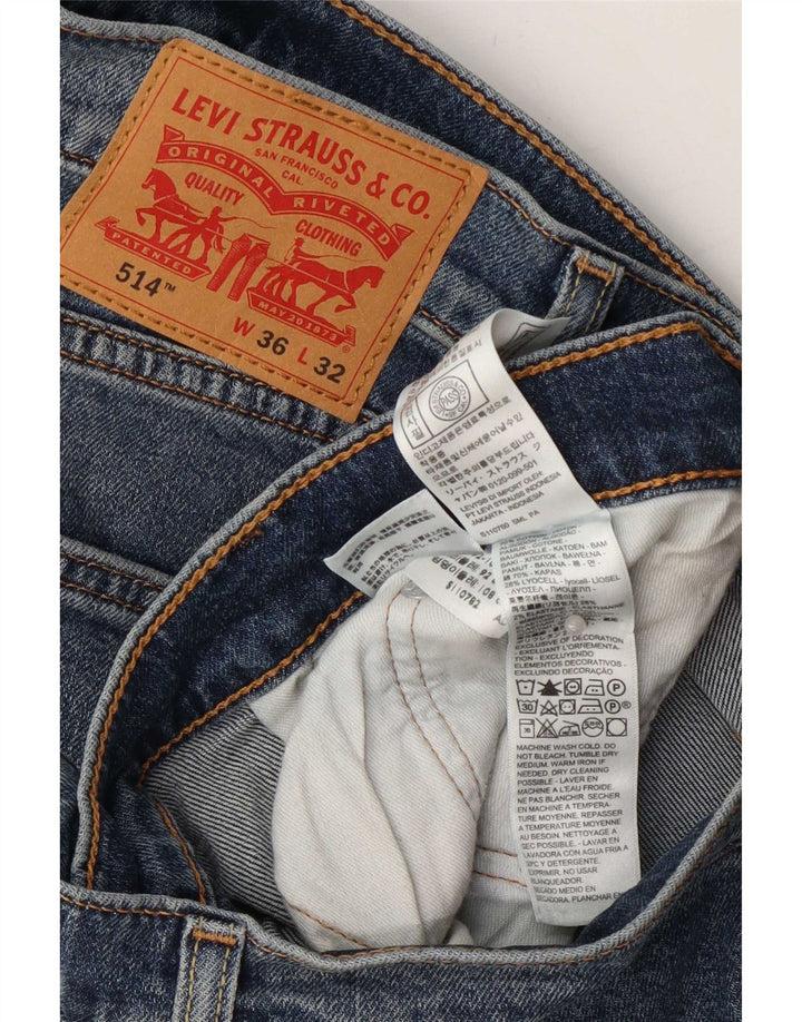 Levi's Uomo 514 Jeans dritti W36 L32 Cotone Blu