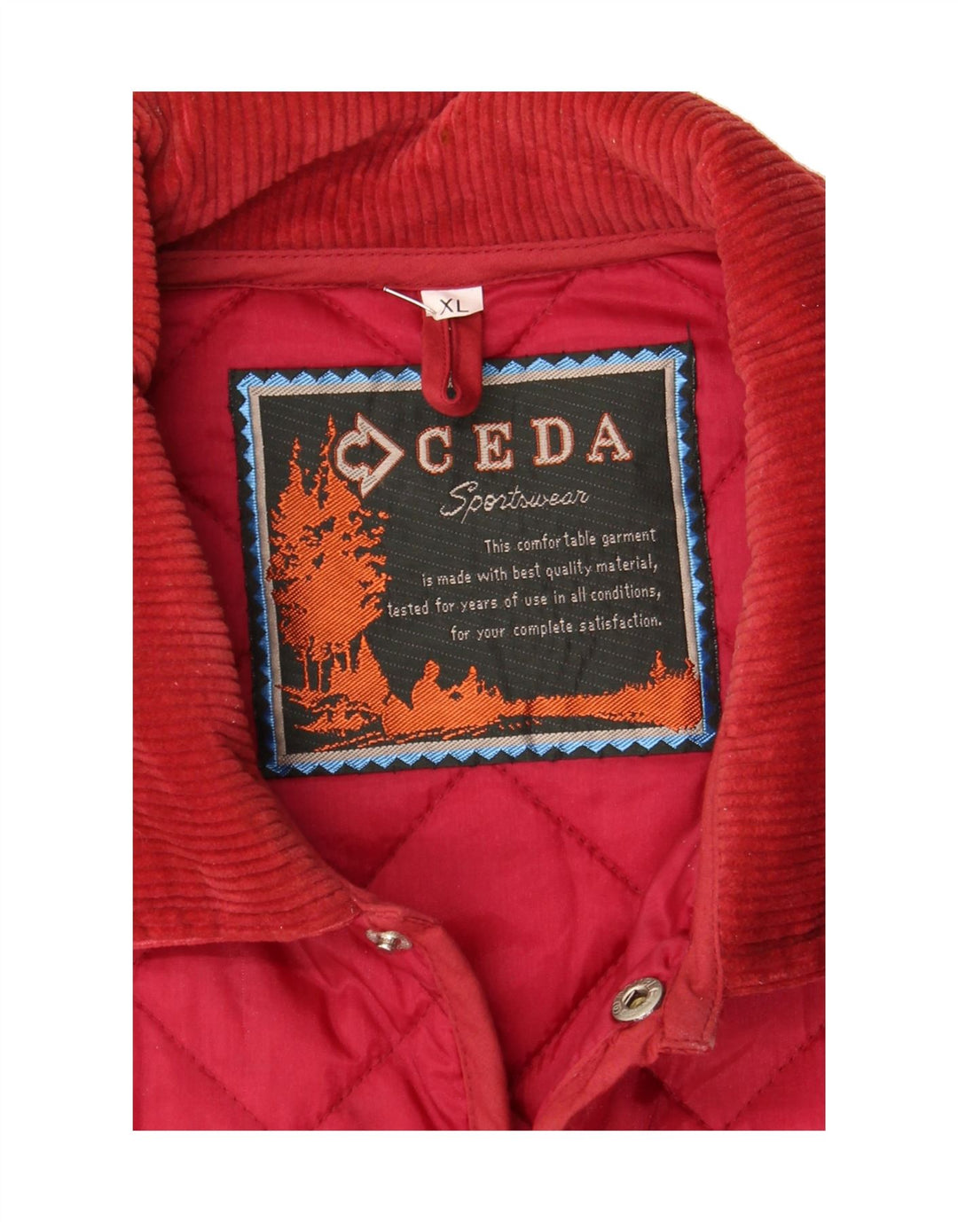 VINTAGE Mens Quilted Jacket UK 42 XL Red Polyamide Vintage Vintage and Second-Hand Vintage from Messina Hembry 