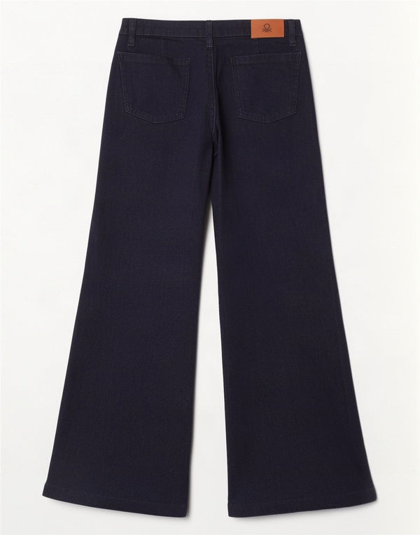 Jeans da donna Benetton Sophia a gamba larga UK 14 Large W32 L29 Cotone blu navy
