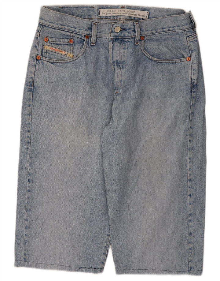 Pantaloncini di jeans da uomo Diesel W34 grandi in cotone blu