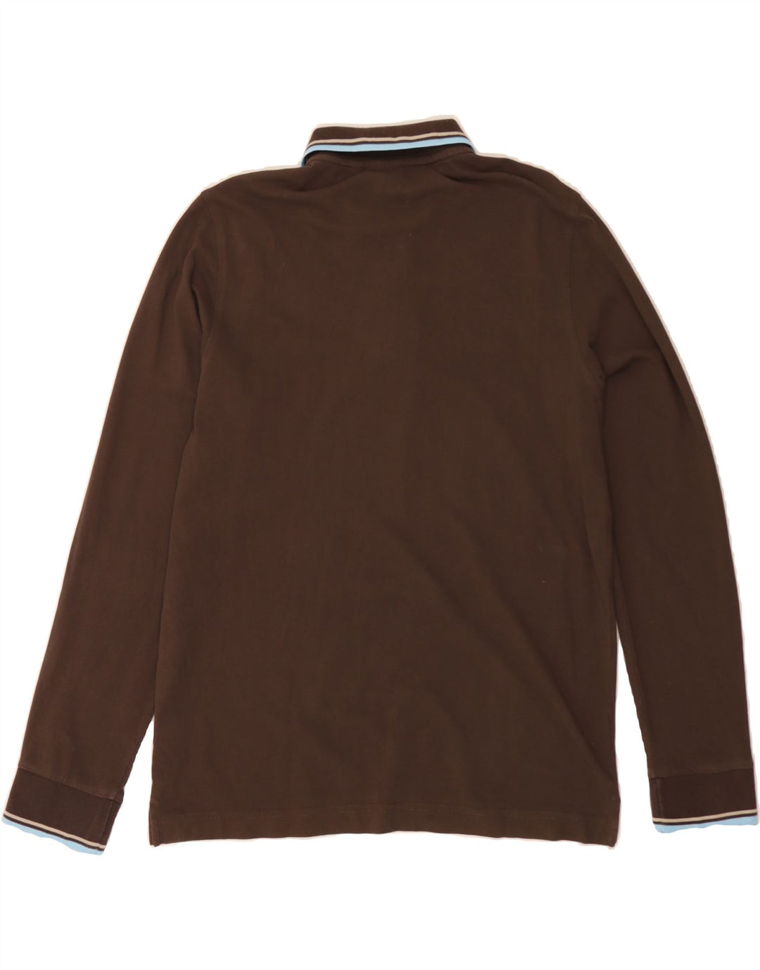 LOTTO Mens Long Sleeve Polo Shirt Medium Brown Cotton Vintage Lotto and Second-Hand Lotto from Messina Hembry 
