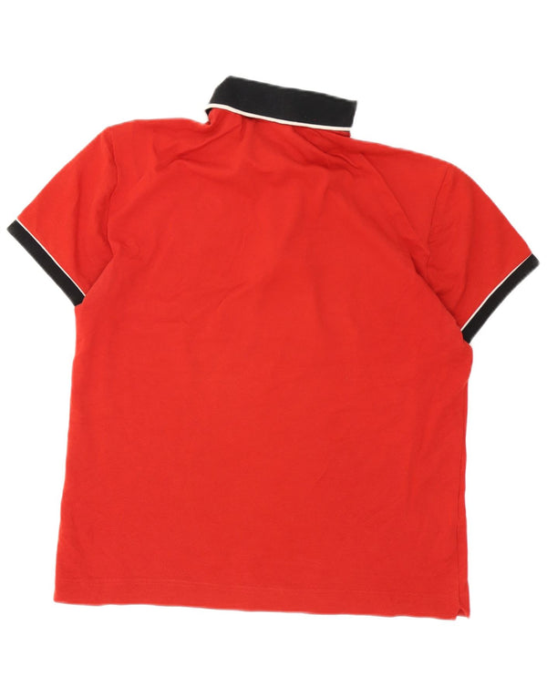 Polo da rugby da uomo Lacoste taglia 4, cotone a righe rosse medie