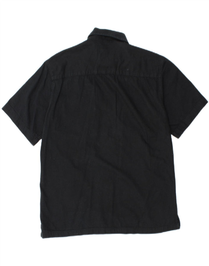 Camicia a maniche corte vestibilità regolare da uomo Jack & Jones piccola in cotone nero