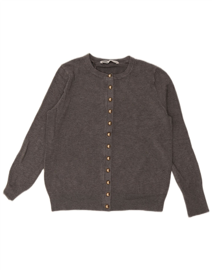 Maglione cardigan da donna Zara UK 12 Viscosa grigio medio