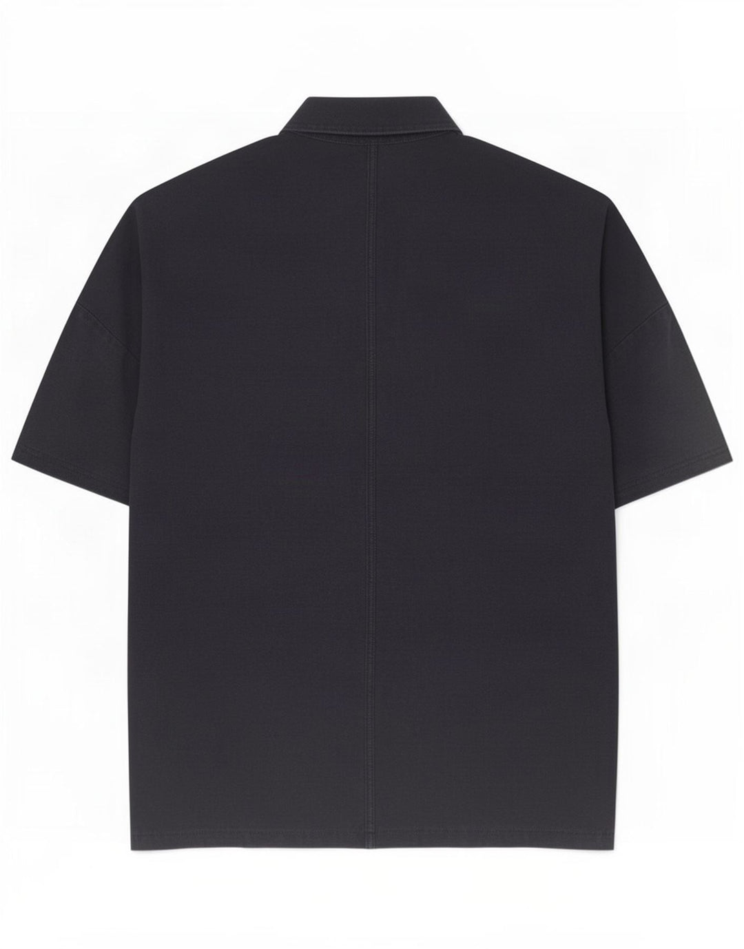 Camicia Cos da uomo a maniche corte in cotone blu navy medio