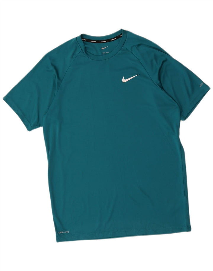T-shirt Nike Dri Fit da uomo, top in poliestere blu medio