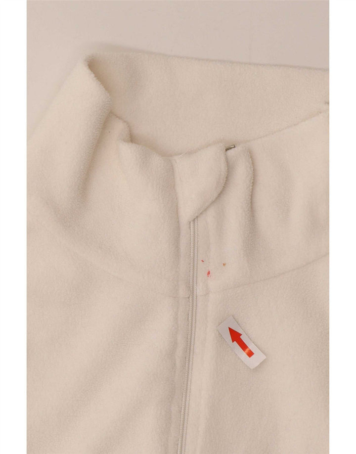 Maglione in pile da donna Brugi con collo e zip UK 14 poliestere bianco medio
