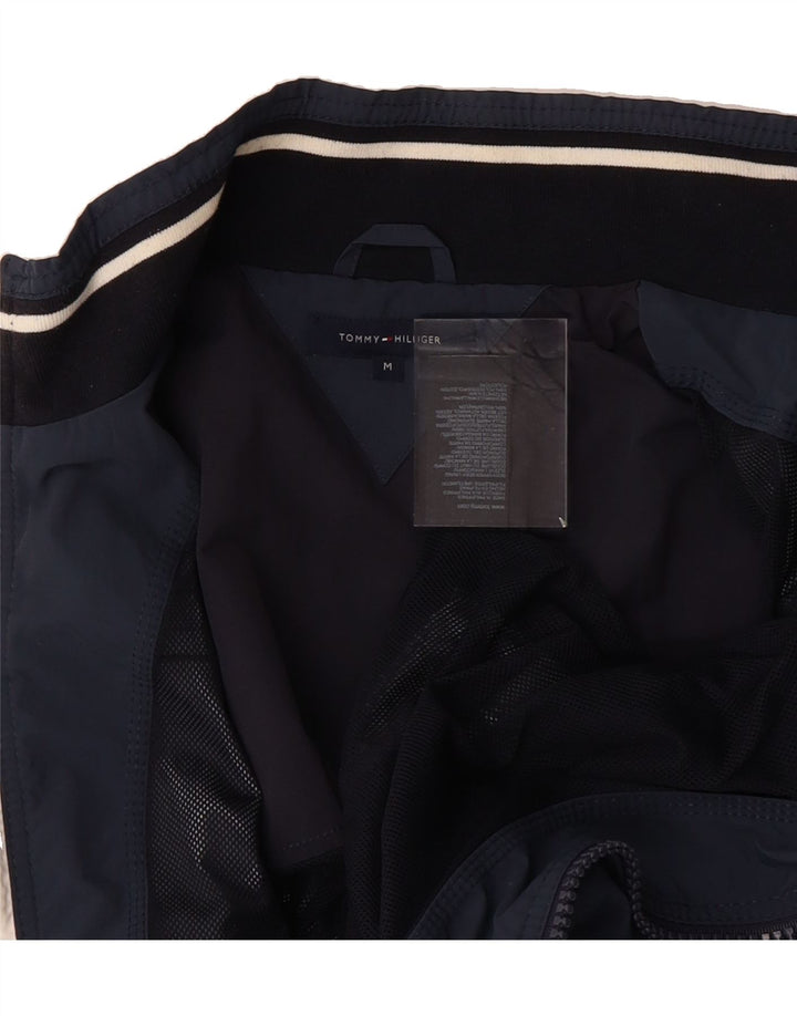 TOMMY HILFIGER Mens Bomber Jacket UK 38 Medium Navy Blue Nylon Vintage Tommy Hilfiger and Second-Hand Tommy Hilfiger from Messina Hembry 