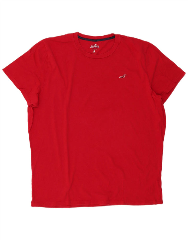 T-shirt Hollister da uomo Top 2XL rossa in cotone