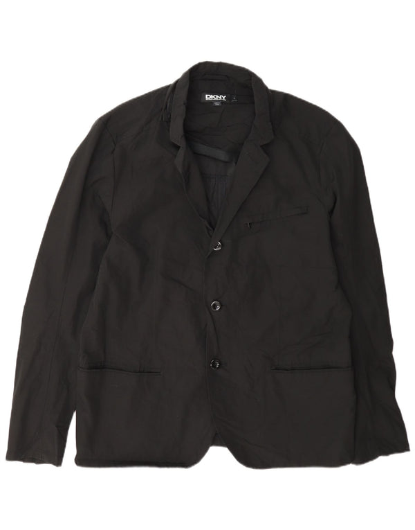 Giacca blazer da uomo a 3 bottoni Dkny UK 40 grande cotone nero