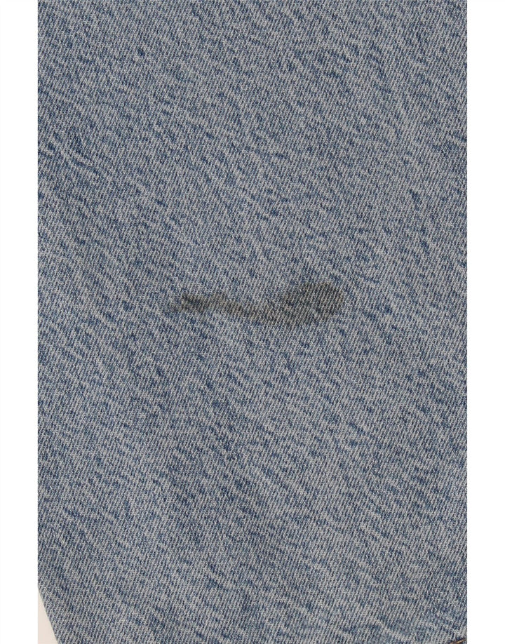 Jeans larghi a vita alta effetto consumato da donna Zara EU 42 Large W32 L31 Blu