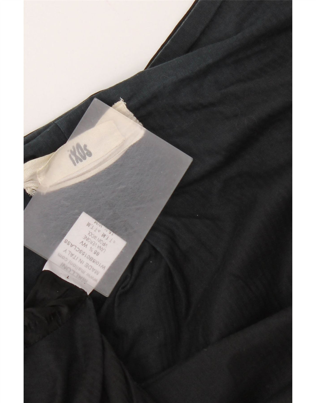 Soprabito aperto da donna vintage UK 10 piccolo in lana vergine nera