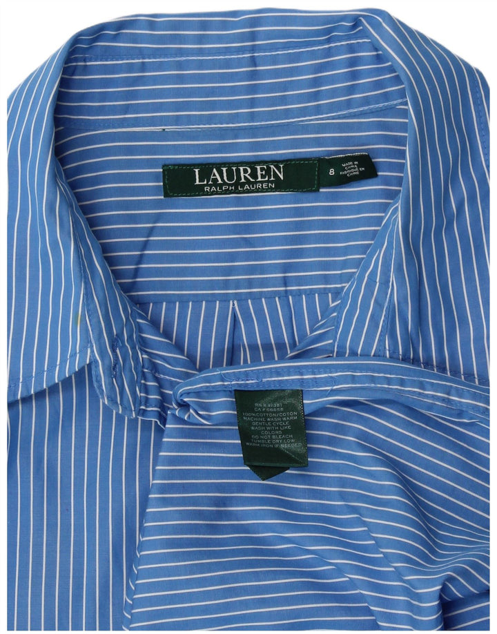 Camicia da donna Ralph Lauren US 8 cotone a righe blu medio