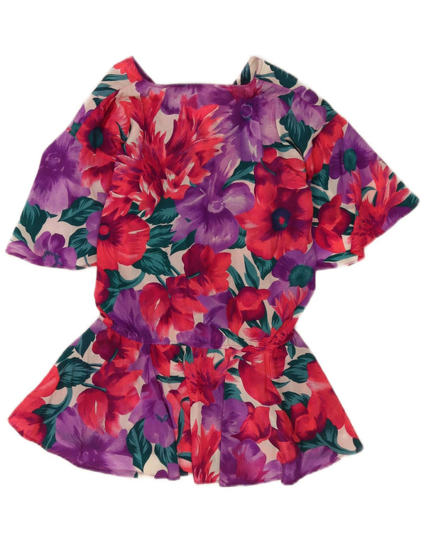 Camicia Ferretti Donna Manica Corta Camicetta IT 46 Grande Floreale Multicolore
