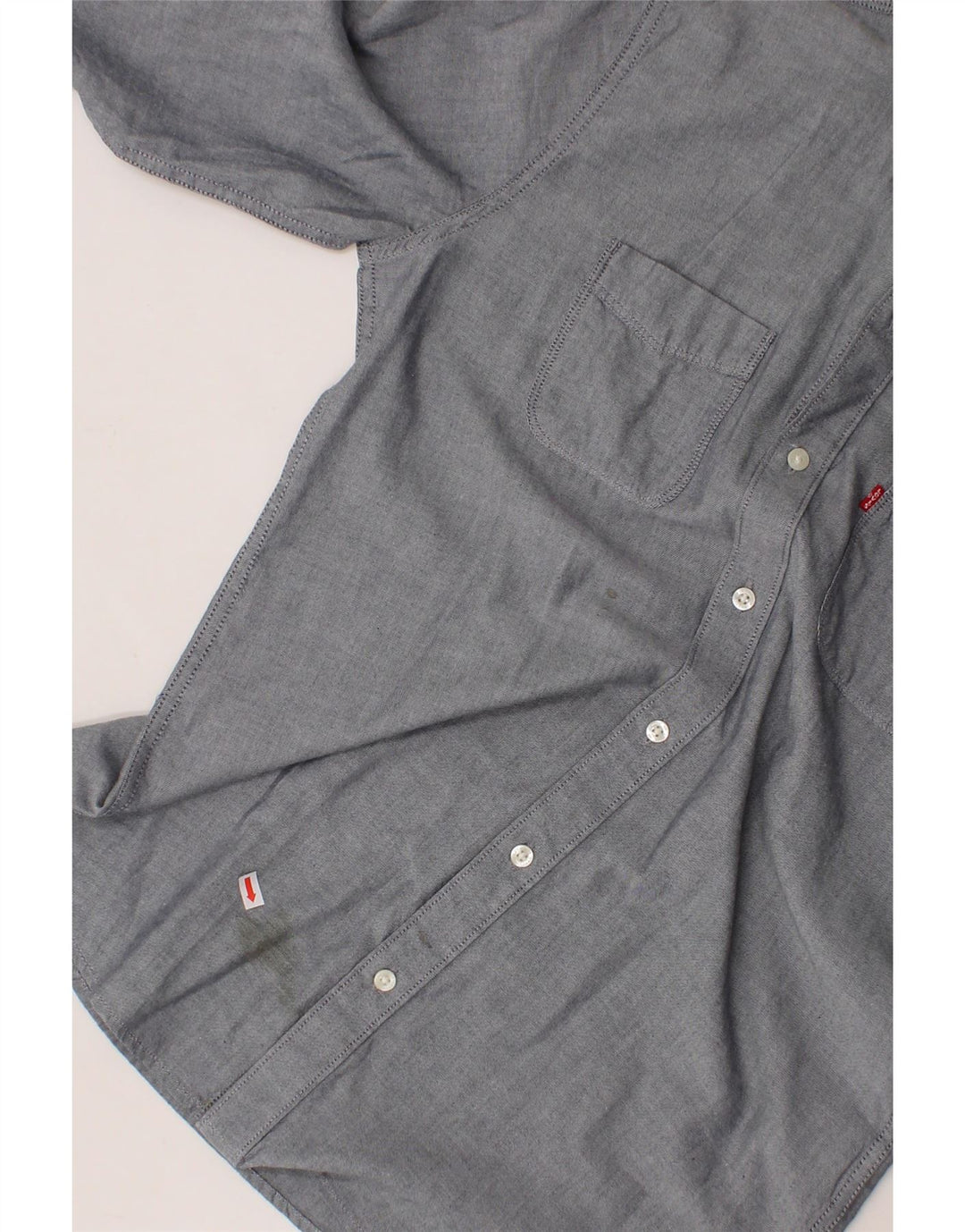 LEVI'S Mens Modern Fit Shirt Medium Grey Cotton Vintage Levi's and Second-Hand Levi's from Messina Hembry 