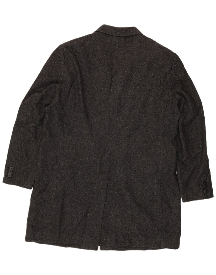 Giacca blazer aperta da uomo Marks & Spencer UK 44 2XL lana grigia