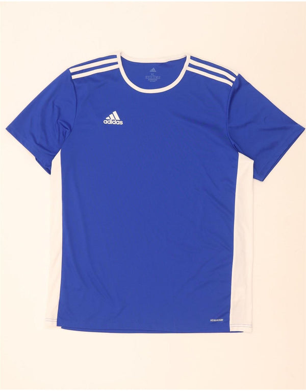 T-shirt Adidas Aeroready da uomo Top XL Blu in poliestere color block