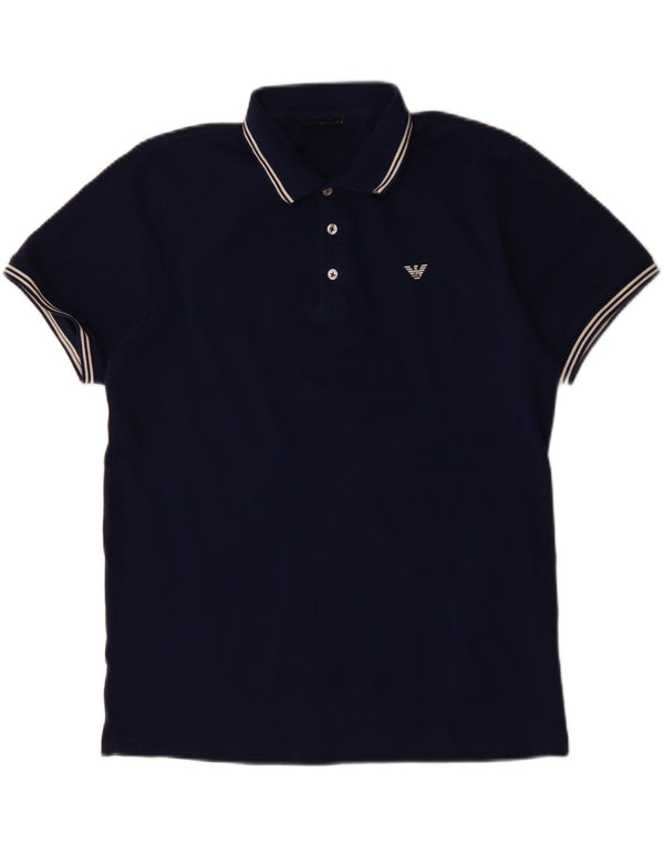 Polo da uomo Emporio Armani XL in cotone blu navy