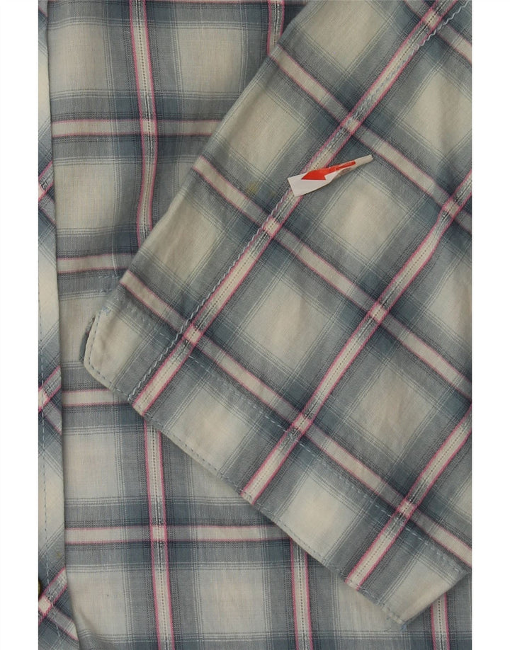 Camicia a maniche corte da uomo Levi's in cotone a quadri blu medio