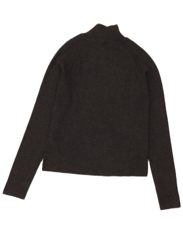 Maglione corto a collo alto da donna Zara UK 14 grande viscosa grigia