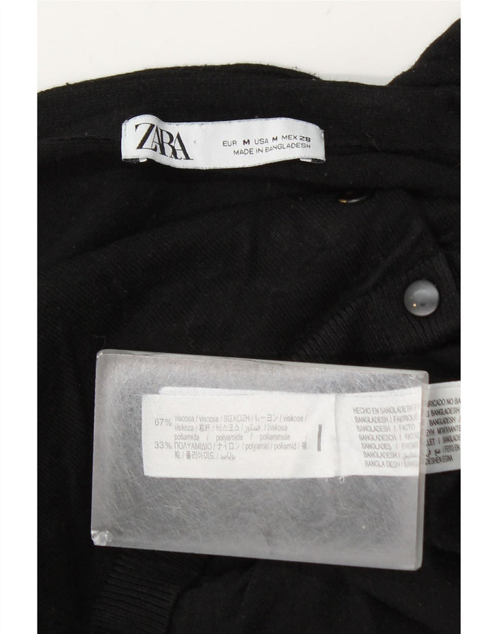 Maglione cardigan corto da donna Zara UK 12 viscosa nera media