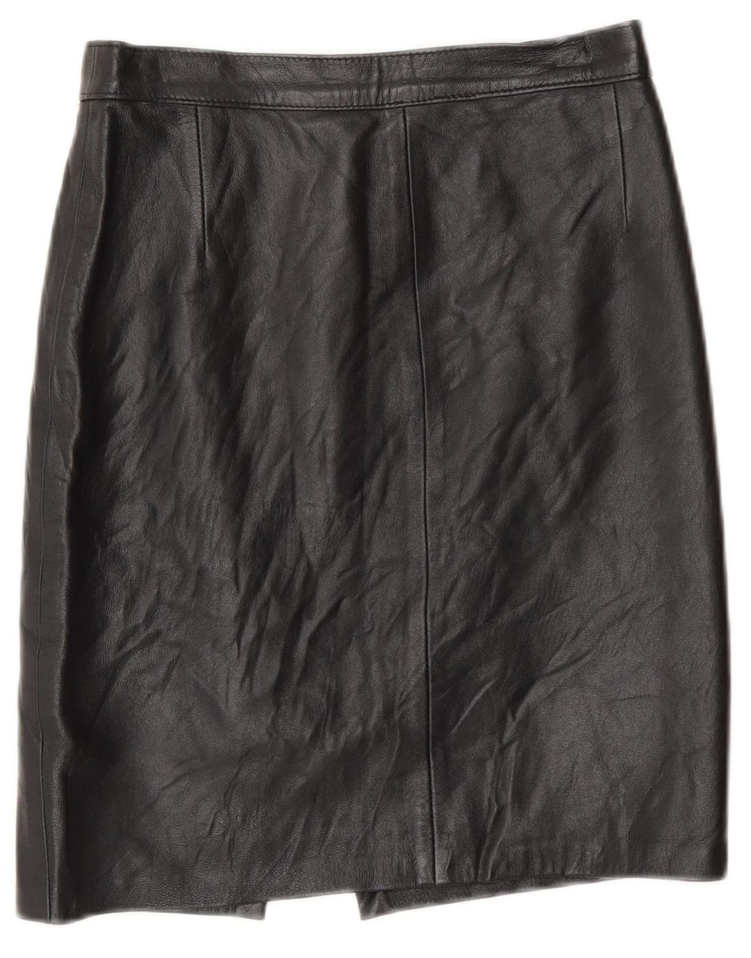 Gonna in pelle vintage da donna IT 42 media W26 nera