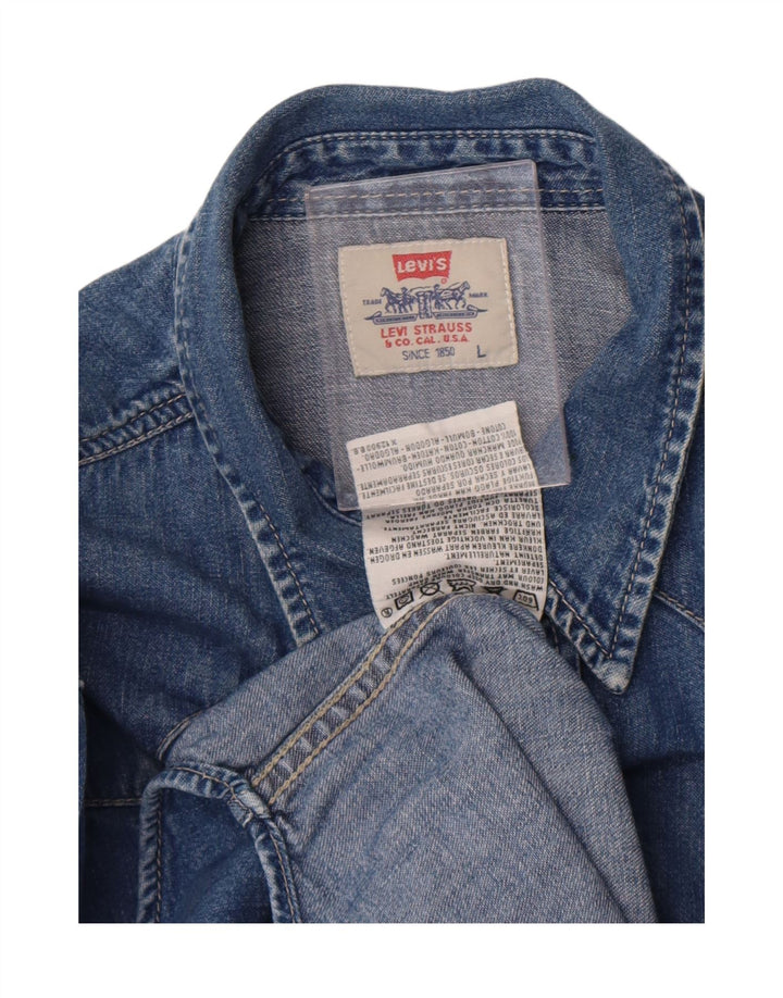 Camicia di jeans da uomo Levi's Large in cotone blu