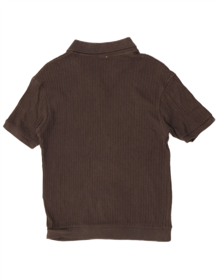 Polo Zara da uomo piccola in cotone marrone