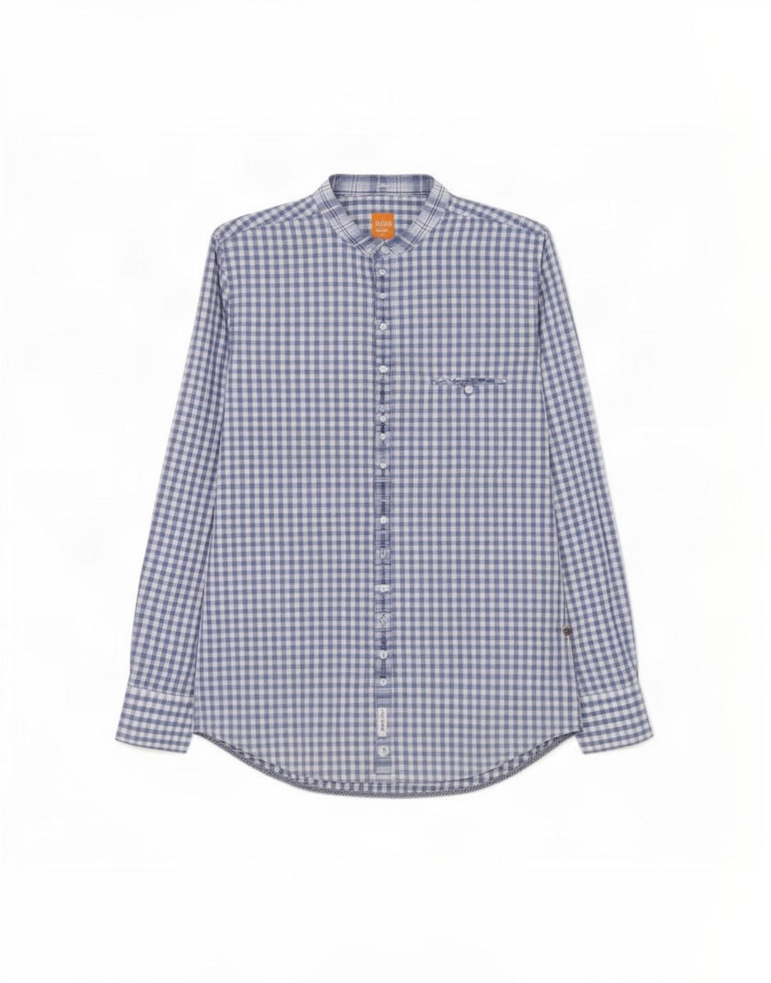 Camicia da uomo Hugo Boss in cotone a quadretti blu medio