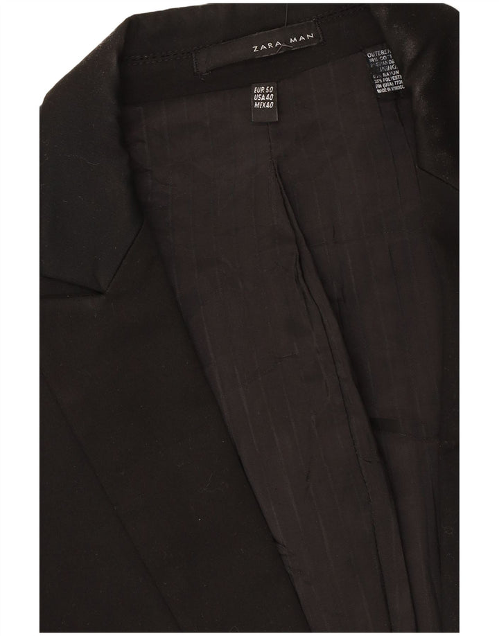 Giacca blazer da uomo a 1 bottone Zara EU 50 cotone nero medio
