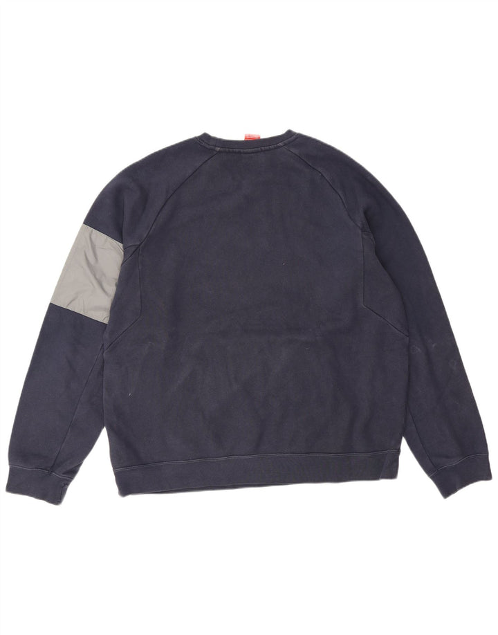 Felpa Nike da uomo, grande, in cotone color block, blu navy