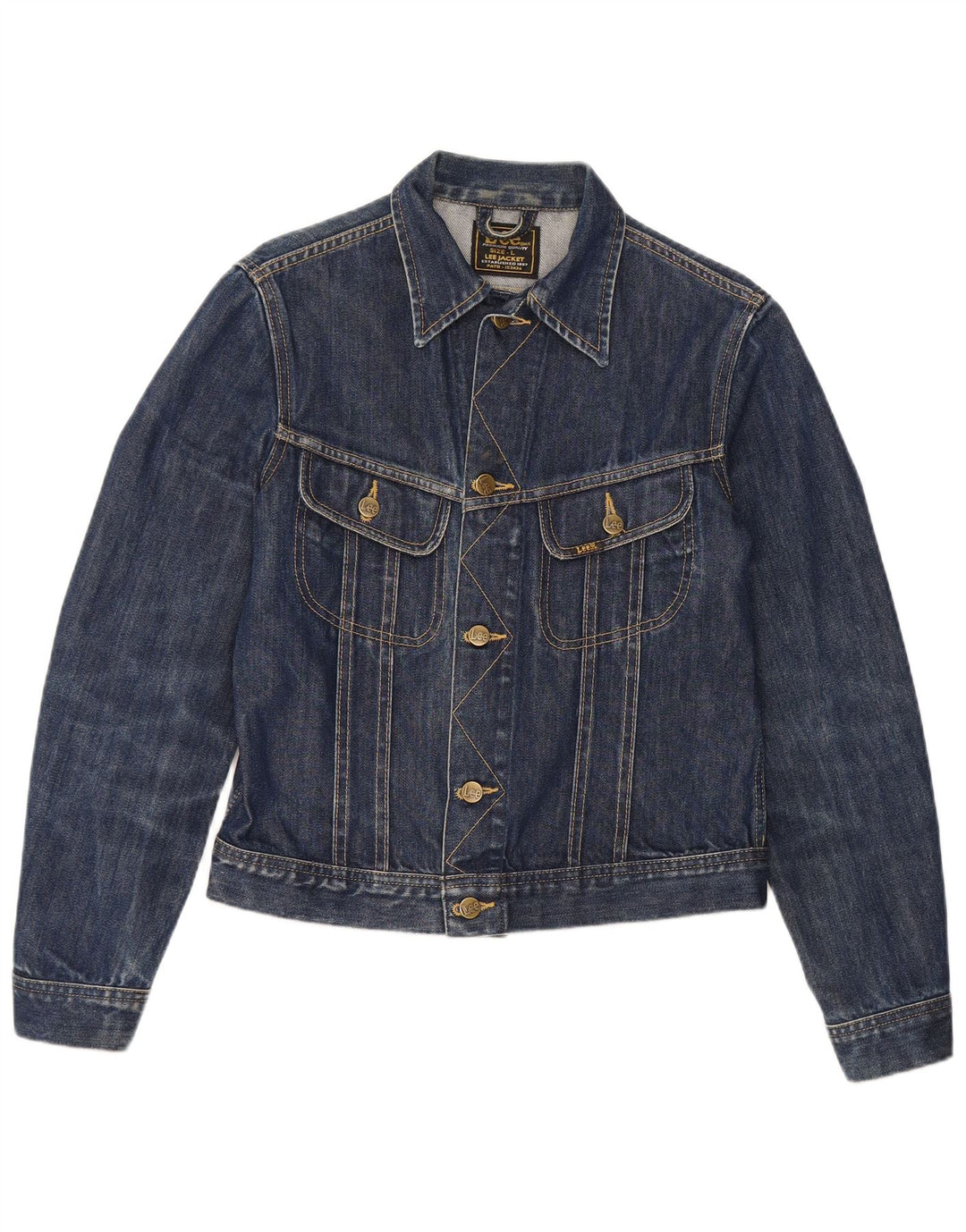 Giacca di jeans da donna Lee UK 14 grande cotone blu