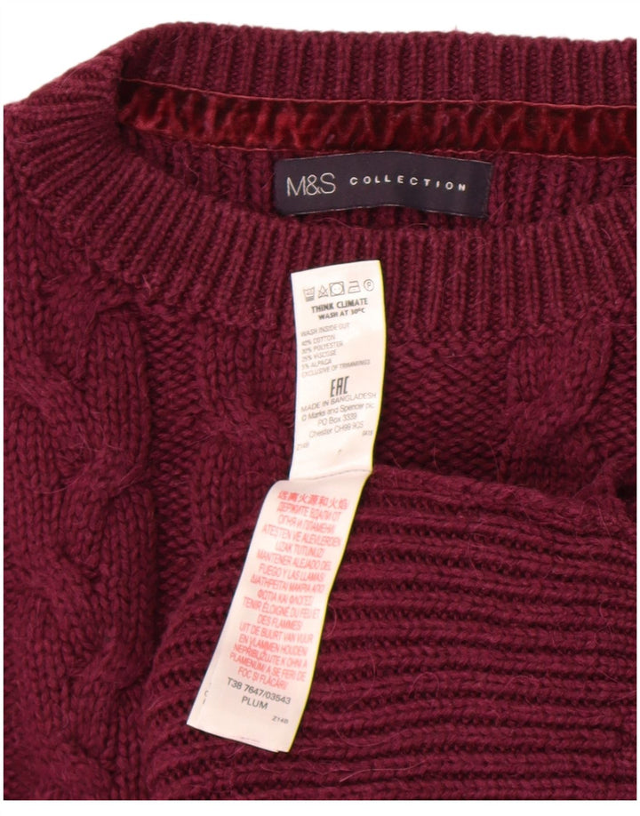 Maglione maglione girocollo da donna Marks & Spencer UK 14 medio marrone