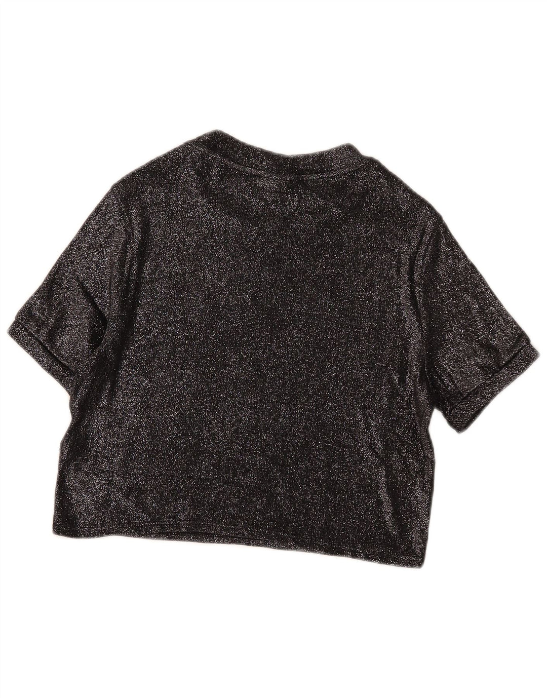 Topshop Camicetta corta da donna Top UK 14 Grande viscosa nera